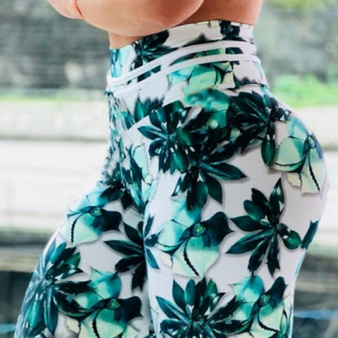High Waisted 3D Printed Yoga Pants - Exquisite